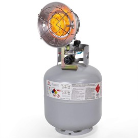 XtremepowerUS 15,000 BTU Single Tank Top Propane Radiant Heater, Medium Heater Adjustable Heat Output, Silver