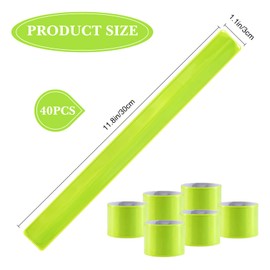 40 PCS Reflective Slap Bands,Reflector Snap Bands Fluorescent Slap Armbands Reflector Strips High Visibility Slap Safety Bands for Children Adults Boys and Girls When Cycling Running Jogging