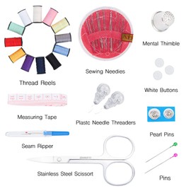 Mini Travel Sewing Kits, elloLife Small Basic Sewing Pack Supplies Accessories for Kid Children Adult Beginners for Home Travel Emergency with Needle Thread Mending Needles Scissors Thimble etc