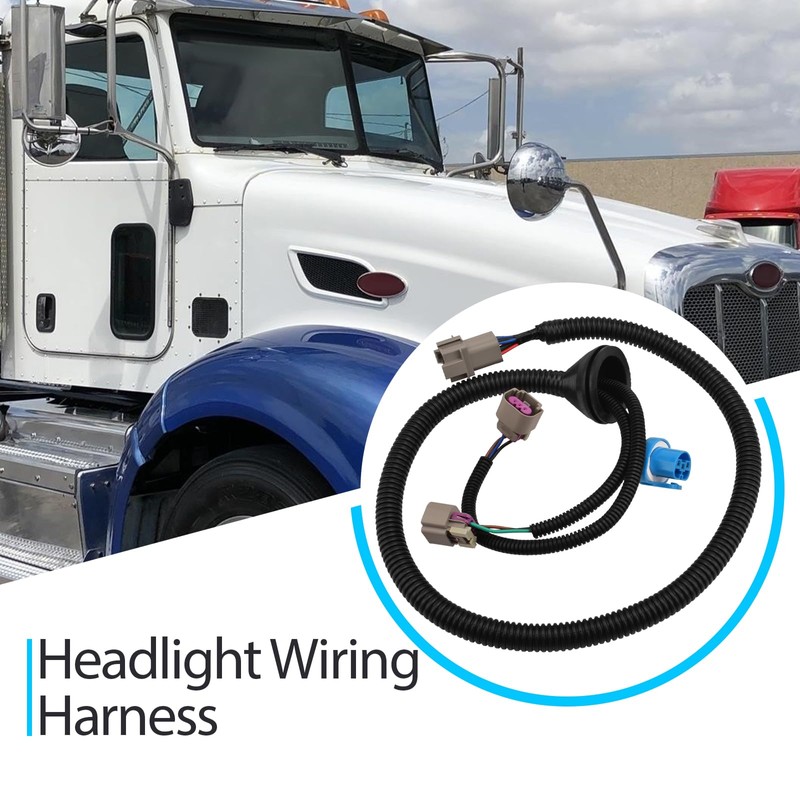 Headlight Harness Compatible with Peterbilt 386 2005-2015, 387 1999-2010, 382