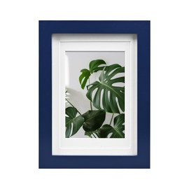 EGOFINE 7x5 Picture Frame - Made of Solid Wood for Table Top and Wall Mounting Navy Blue