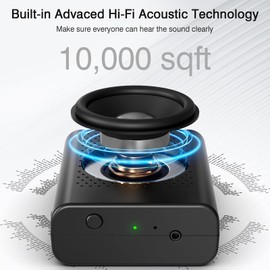 Wireless Voice Amplifier with Wireless Lavalier Lapel Microphone, PA System, Portable Speaker and Cordless Omnidirectional Condenser Recording Mic for Teacher, Streaming,Classroom,Speech, Meeting,Yoga