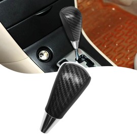VKGUG Black Leather Carbon Fiber Pattern Gear Shift Knob Shifter Compatible with Toyota Corolla Avalon RAV4 4Runner Sienna Camry Tacoma Yaris Lexus ES is GS SC RX LS LX