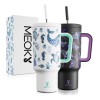 Meoky Vaso Térmicos De Inoxidable Con Calor/frí Pajilla 40oz
