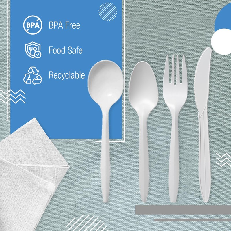 Dining Collection White Plastic Tea Spoons – 1,000 Count -