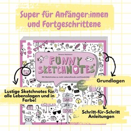 Funny Sketchnotes: Mit Sketchnotes zu mehr Lebensfreude und Kreativität. Mit Sticker-Bogen