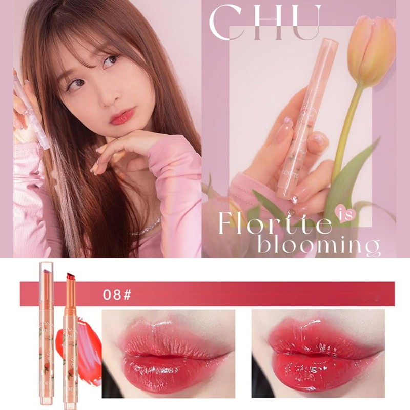 Flortte Melting Sheer Lip Lip Gloss, High Coloring Lip, Ruddy