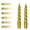Metallic Twisted Candle Tapered Candlesicks - 7.5Inch Short Candle Sticks
