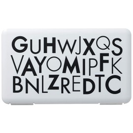 Isetou Iseto Storage Case, Black, Approx. Width 7.5 x Depth 4.3 x Height 0.5 inches (19 x 11 x 1.2 cm), Portable Mask Case with Letters I-573-1