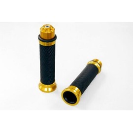 Bike Parts Center 903307 Motorcycle Grips, Custom Grips, Left and Right Set, Includes Gold Bar Ends, Honda Super Dio, Etc