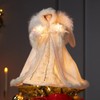 UL 10-Light 14-Inch White Angel Tree Topper