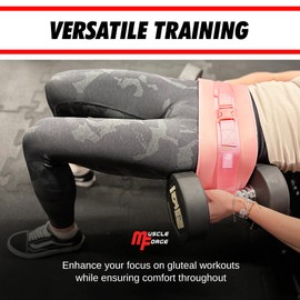 MuscleForge® Hip Thrust Belt, Weight Load Belt for Attaching Dumbbells for Hip Exercise, Glute Bridge, Plank, Push Ups