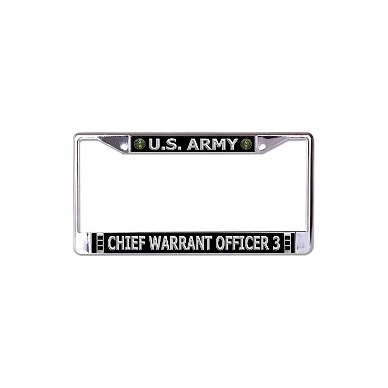 U.S. Army Chief Warrant Officer 3 Chrome License Plate Frame