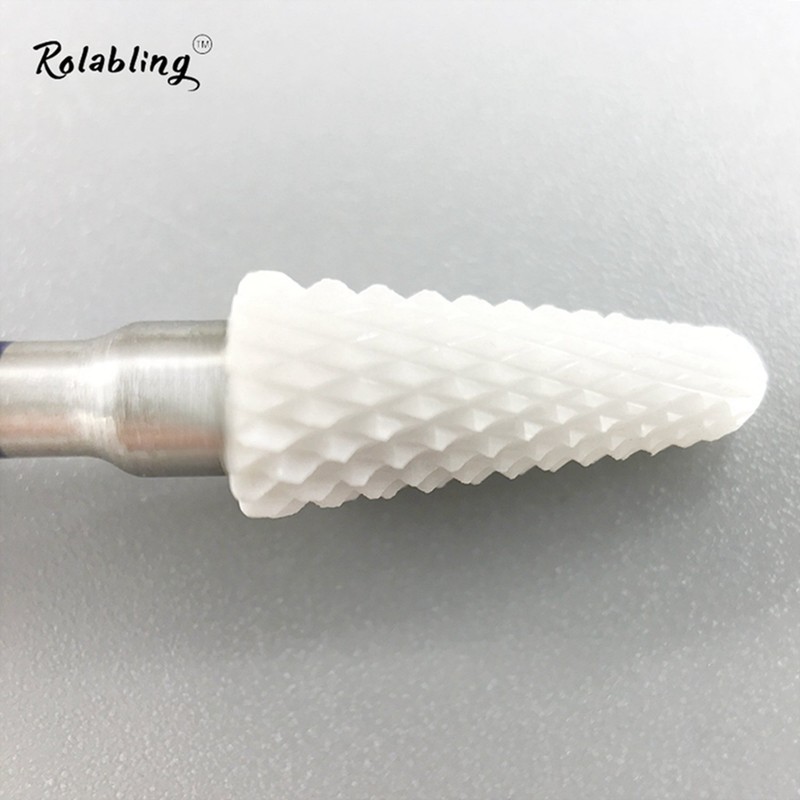 Rolabling Ceramic Nail Drill Bit White Flame Nail Drill Bit