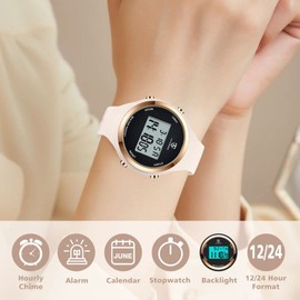 Watches for Women, Ladies Watches Outdoor Sport with Alarm/Calendar/Back Light/Stopwatch/Chronograph, Digital Watch Gifts for Teen Girls/Women