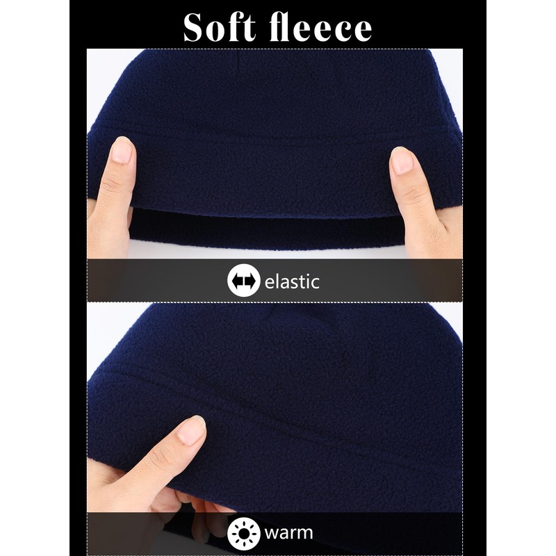 SATINIOR 4 Pieces Cotton Skull Caps for Men Women Fleece