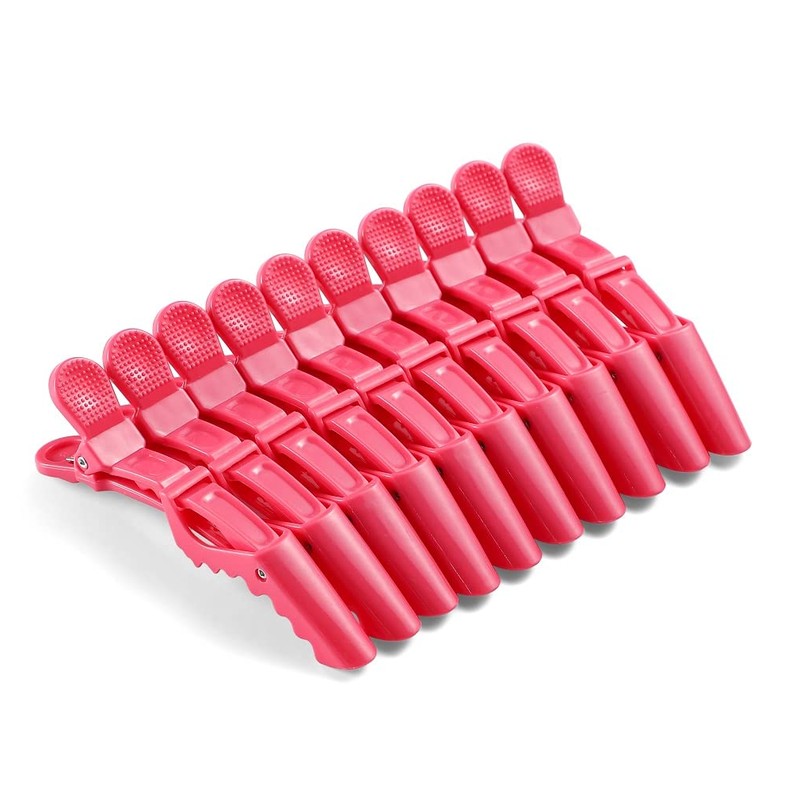 Juego de 10 clips de cocodrilo multicolor de plástico transparente