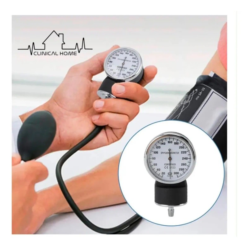 Baumanómetro manual con estetoscopio, oxímetro y termómetro – Clinical Home