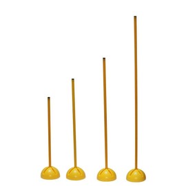 jalon en plastique, 160 cm, avec socle multi-fonctions remplissable, couleur: jaune - 1x xs160y