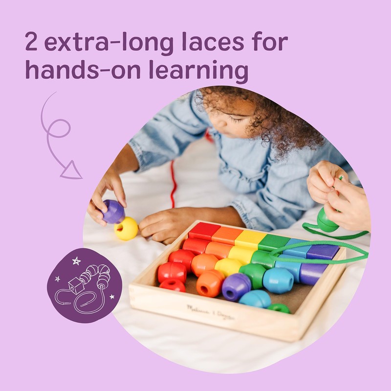 Melissa & Doug Primary Lacing Beads - Educational Toy with