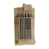 MOLLE TAN Radio Pouch + USA Flag Morale Patch This