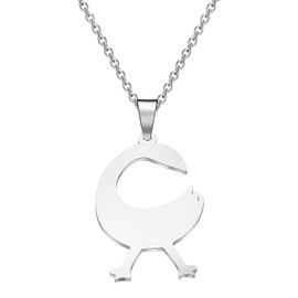 Stainless Steel Akofena Adinkra Symbol Pendant Necklace/Sanfoka necklace/Dwennimmen Necklace for Men and Women (Sankofa N CA)