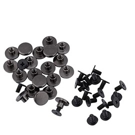 Wytino Remache de latón, 20 Juegos Botones de Remache Prisioneros de presión Correa de Cabeza Plana de latón Remaches + Tornillo para Equipaje Bolso Artesanal de Cuero Tornillos(8mm)