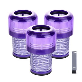 3 Pack Filter Replacement for Dyson V12 Detect Slim, V12 Slim Absolute, V12 Slim Motorhead,V12 Detect Slim Fluffy,3 Filters and 1 Clean Brush,Compare to Part 971517-01
