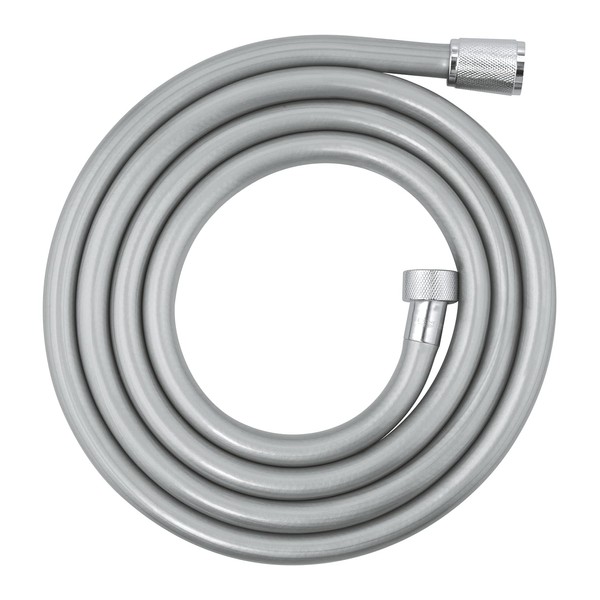 GROHE VitalioFlex Comfort TwistStop - Smooth Shower Hose 2 m (Tensile Strength 50 kg, Pressure Resistance Up to 5 Bar, Heat Resistance 70°C, Universal Connection G 1/2" x 1/2"), Chrome, 27173002