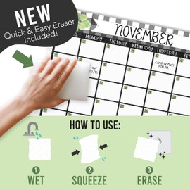 Farmhouse Large Magnetic Calendar for Fridge Dry Erase Board for Refrigerator - Magnetic Fridge Calendar Dry Erase Magnetic Whiteboard Calendar, Magnetic Dry Erase Calendar for Fridge Planner Magnet…