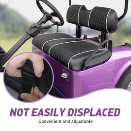 NOKINS Golf Cart Seat Covers Fit for EZGO TXT 1994-2013/EZGO RXV OEM Ordinary Front Seat Cushion, Backrest Vinyl Leather Litte Diamond Seat Covers, No Stapler Required (Black&White Piping)