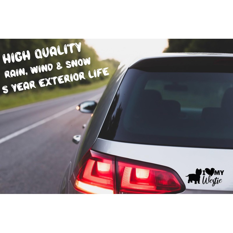 I Love My Westie Fun Waterproof Sticker - Decals for