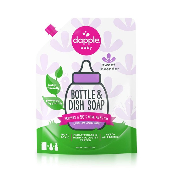 Dapple: Refill pack: Baby Bottle and Dish Liquid, Lavender 34 oz