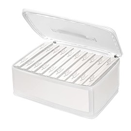 Photo Storage Bag 4x6, 10 Inner Large Photo Storage Box Photo Cases Store up to 1000 Photos, Photo Organizer Cards Craft Keeper with Handle for Photo Puzzles Cards Seed Packets (White)