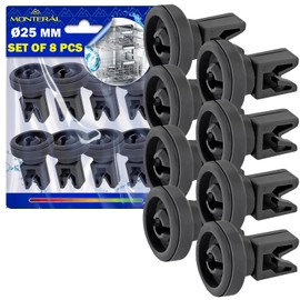 Pack of 8 Dishwasher Wheels Upper Basket Diameter 25 mm with Original Code 5028696700/0 50286967000 5028696700 for AEG for Electrolux for Juno for Zanker for Zanussi MONTERAL