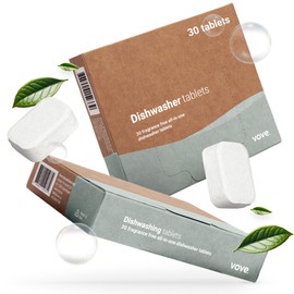 Vove | 30 Premium Eco Dishwasher tablets | All-in-one formula | Plant-Based & Biodegradable | Plastic free | No Rinse Aid or Pre-Needed | Vegan & Cruelty-Free | Made in EU