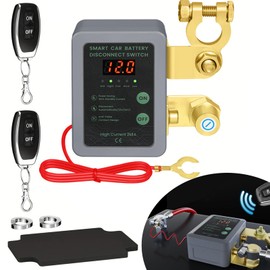 Pilispark Remote Battery Disconnect Switch,Auto Shut Off Switch Anti-Theft, Upgrade Smart Voltage Kill Device,Prevent Battery Drain, for Truck, Rv,Car12V, 240A