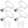 Set of 4 triangular keys for bollards, tap keys, metal