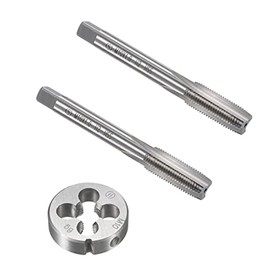 Mactoom 10mm x 1 HSS Metric Tap and 10mm x 1.5 Die Set Right Hand Thread,Tapping DIY Tool 3pcs (M10 x 1mm)