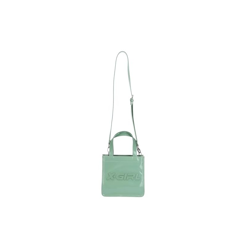 X-Girl Tote Bag, FAUX Leather, 2-Way Mini Tote Bag, LtGREEN