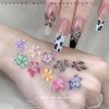 UCCASA 50Pcs Ice Flower Nail Charms 3D Resin Colorful Art