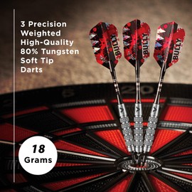 Viper by GLD Products Bully 80% Tungsten Soft Tip Darts with Storage/Travel Case, Medium Knurling, 18 Grams, Multi Colored (21-3175-18)