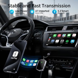 Carplay Adapter for iPhone, Converts Wired to Wireless Car Play Adapter Plug and Play CarPlay Wireless Control Suitable for Cars from 2017 and Apple iPhone iOS 10+ (A)