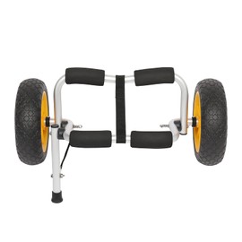 Bonnlo Kayak Trailer, Foldable, Cast Aluminum Alloy Frame, 10'' Solid Tires, Universal Wheels Cart for Canoe, Paddle Board, Boat, Float Mats, Jon Boat, 1.75 Wall Thickness Prongs