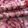 ELKCA Luxury Burgundy Red Chenille Floral Embroidered Curtains for Bedroom