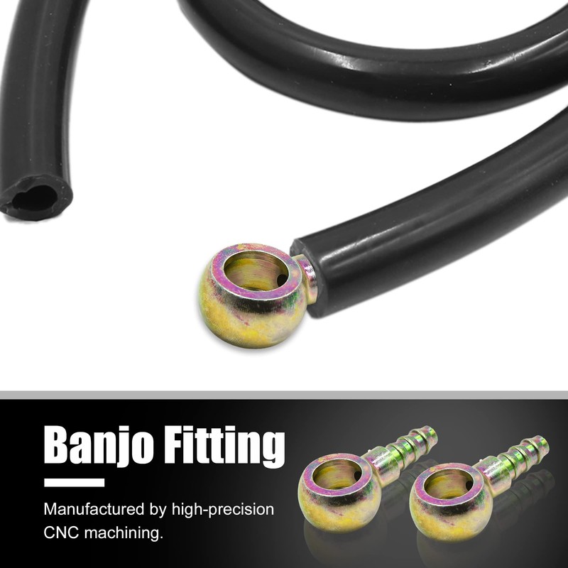 X AUTOHAUX Car 1/4" 6mm ID Hose Barb 12mm Banjo