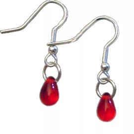 Team-Zebra Funky Earrings & Novelty Jewelry True Glass VAMPIRE BLOOD DROPS EARRINGS Gothic Victorian Cosplay Costume Jewelry