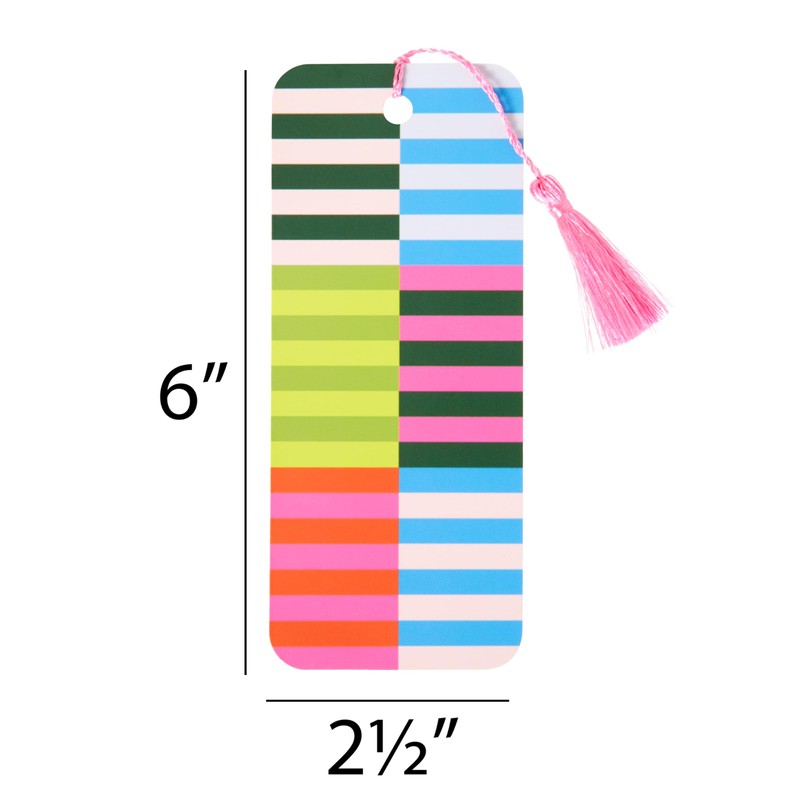 C.R. Gibson CBMP-25648 Bold Stripe Bookmark with Tassel, 2.5" W