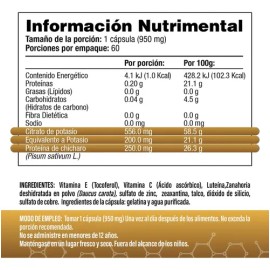 Citrato De Potasio 60 Cápsulas Saludvida Suplementos N/a