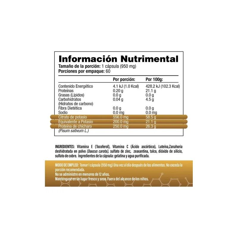 Citrato De Potasio 60 Cápsulas Saludvida Suplementos N/a